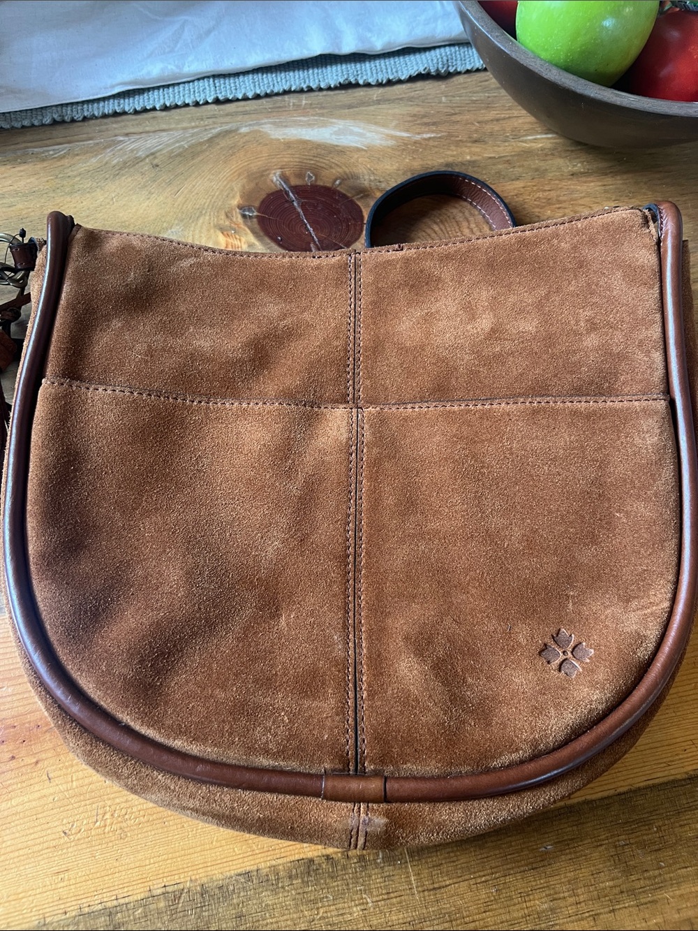 Patricia Nash Suede Leather Chiavari Cognac Tassel Bag see description - Picture 13 of 14